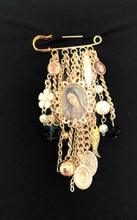 Load image into Gallery viewer, Gold Chain and Charm Brooch
