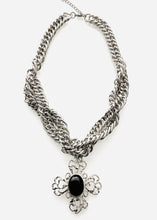 Load image into Gallery viewer, Chunky Silver Vintage Cross Pendant Necklace
