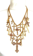 Load image into Gallery viewer, Gold Layered Cross Statement Necklace
