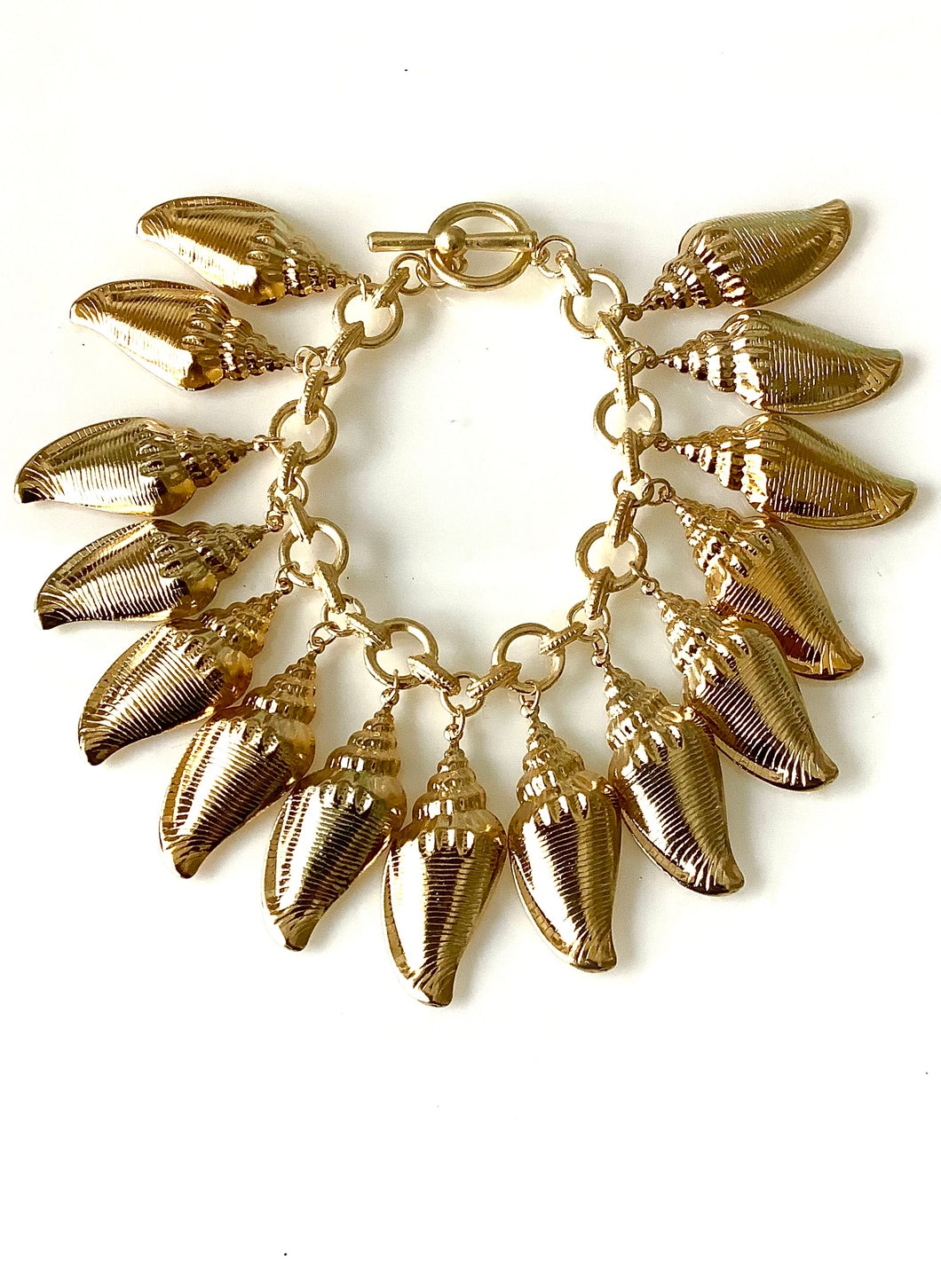 Gold Shell Charm Bracelet