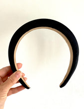 Load image into Gallery viewer, Black Satin Padded Headband

