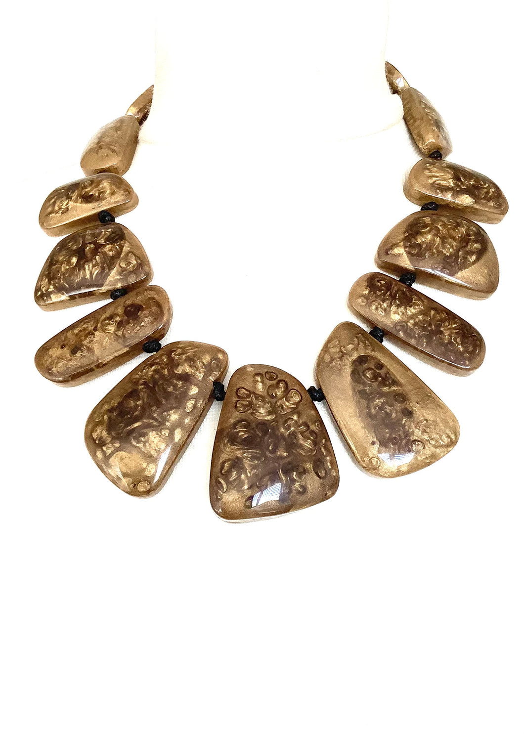 Brown Marbled Stone Necklace