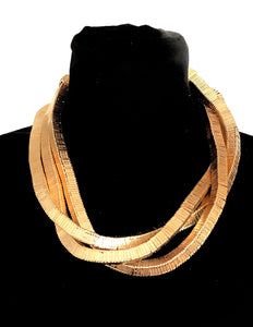 Gold Metal Twist Necklace