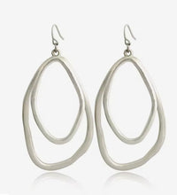 Load image into Gallery viewer, Silver Double Hoop Earrings
