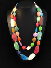Load image into Gallery viewer, Long Double Row Acrylic Bead Necklace
