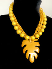 Load image into Gallery viewer, Yellow Acrylic Leaf Necklace
