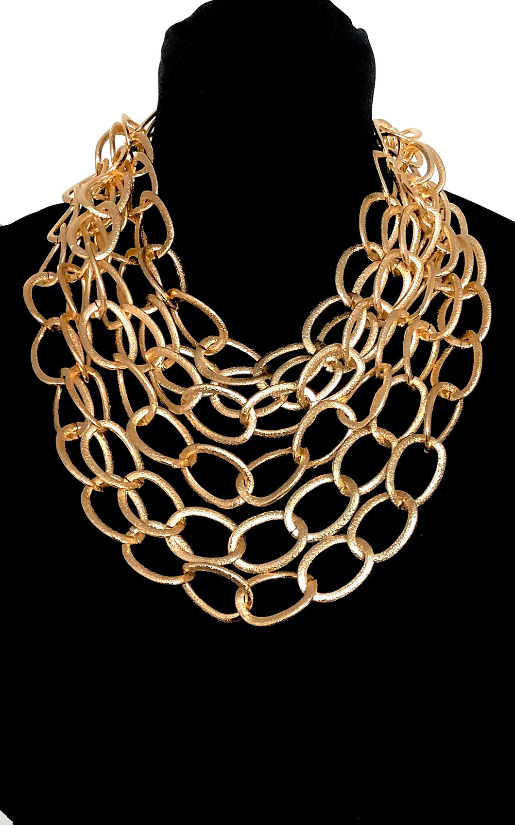 Gold Layered Chunky Chain Statement Necklace
