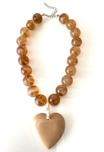 Load image into Gallery viewer, Beige Acrylic Heart Necklace
