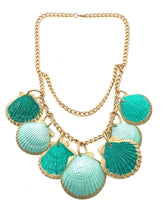 Load image into Gallery viewer, Green Shell Layered Handmade Necklace

