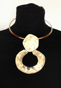 Gold Hammered Torque Necklace