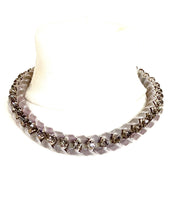 Load image into Gallery viewer, Grey Velvet Jewelled Necklace
