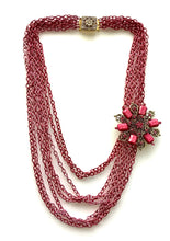 Load image into Gallery viewer, Pink Brooch Chain Necklace
