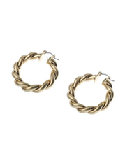 Load image into Gallery viewer, Gold Swirl Hoop Earrings
