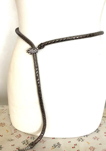 Vintage Gunmetal Long Snake Necklace