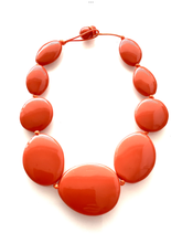 Load image into Gallery viewer, Orange Pebble Bead Necklace
