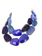 Load image into Gallery viewer, Chunky Blue Faceted Bead Statement Necklace
