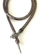 Load image into Gallery viewer, Vintage Gunmetal Long Snake Necklace

