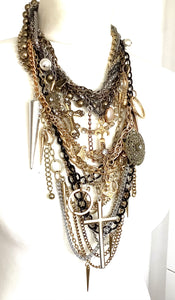Metallic Chain and Cross Festival Necklace