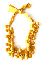 Load image into Gallery viewer, Yellow Fabric Bead Necklace
