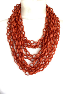 Rust Layered Bead Necklace
