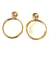 Load image into Gallery viewer, Gold Door Knocker Hoop Earrings
