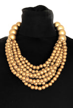 Load image into Gallery viewer, Chunky Gold Wooden Bead Necklace
