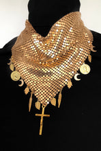 Load image into Gallery viewer, Gold Chainmail Neckerchief Charm Necklace

