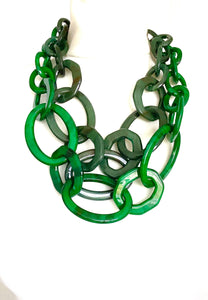 Green Acrylic Chain Necklace