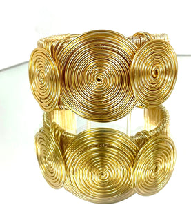 Gold Spiral Wire Bangle