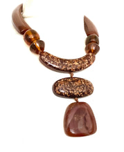 Load image into Gallery viewer, Amber Resin Geometric Necklace
