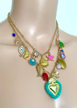 Load image into Gallery viewer, Ibiza Boho Handmade Charm Necklace Aqua
