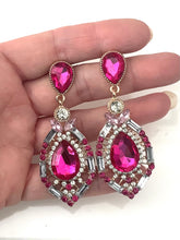 Load image into Gallery viewer, Pink Crystal Jewelled Prom Earrings
