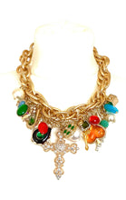 Load image into Gallery viewer, Mega Chunky Cross and Charm Necklace
