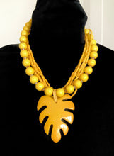 Load image into Gallery viewer, Yellow Acrylic Leaf Necklace
