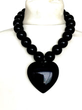 Load image into Gallery viewer, Chunky Black Acrylic Heart Necklace
