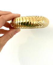 Load image into Gallery viewer, Chunky Vintage Gold Brass Bangle
