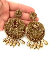 Load image into Gallery viewer, Gold Beaded Boho Earrings
