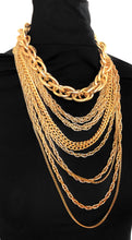 Load image into Gallery viewer, Chunky Gold Layered Waterfall Statement Necklace
