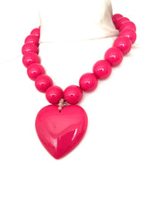 Load image into Gallery viewer, Chunky Pink Acrylic Heart Necklace
