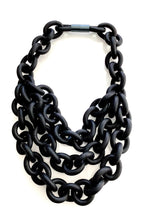 Load image into Gallery viewer, Black Layered Rubber Chain Necklace
