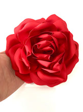 Load image into Gallery viewer, Red Satin Flower Corsage Brooch

