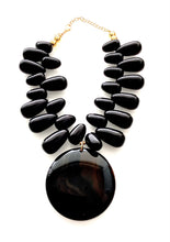 Load image into Gallery viewer, Black Resin Pendant Necklace
