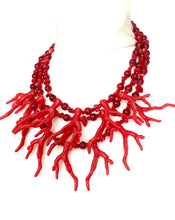 Load image into Gallery viewer, Red Acrylic Coral Necklace
