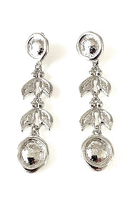 Vintage Long Silver Drop Earrings