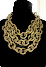 Load image into Gallery viewer, Khaki Green Layered Rubber Chain Necklace
