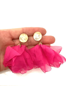 Pink Chiffon Earrings