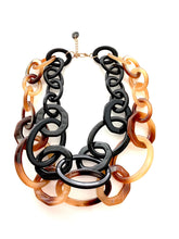 Load image into Gallery viewer, Black and Brown Double Acrylic Chain Necklace

