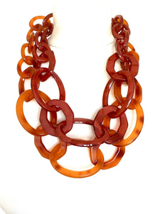 Amber Acrylic Chain Necklace