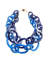 Load image into Gallery viewer, Chunky Blue Two Row Chain Necklace
