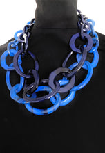Load image into Gallery viewer, Chunky Blue Two Row Chain Necklace
